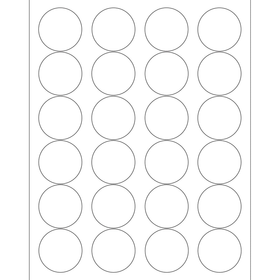 1 2/3 in White Circle Permanent Acrylic Laser Labels 2400/Case LL149 - alias listing