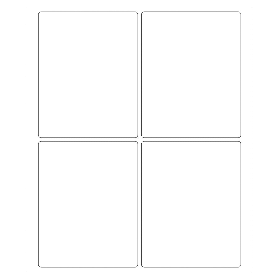 3.75x4.75 White Permanent Acrylic Laser Labels 400/Case LL167 - alias listing