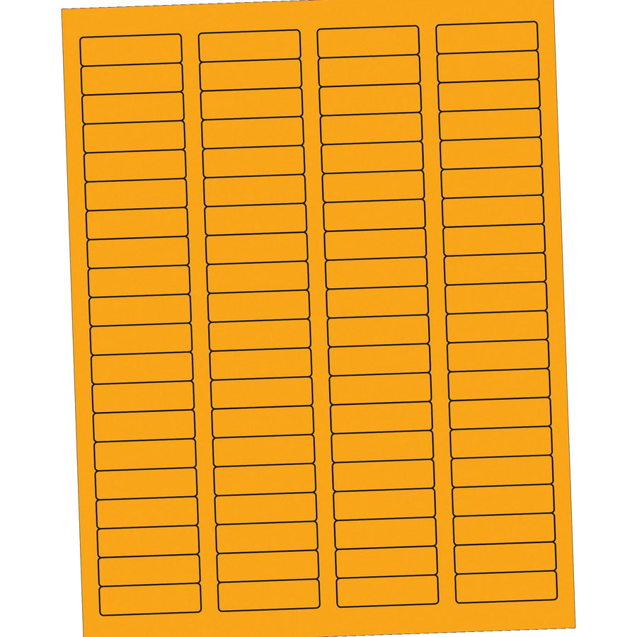 1.75x0.5 Fluorescent Orange Permanent Laser Labels 8000/Case LL170OR - alias listing