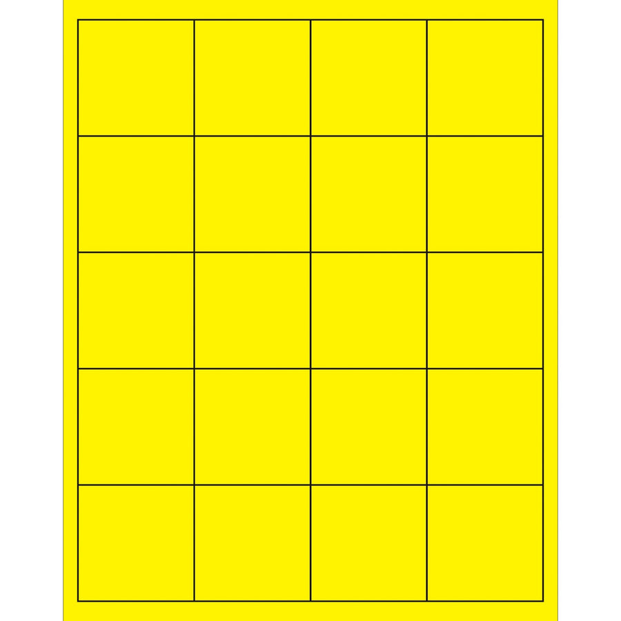 2x2 Fluorescent Yellow Permanent Acrylic Laser Labels 2000/Case LL172YE - alias listing