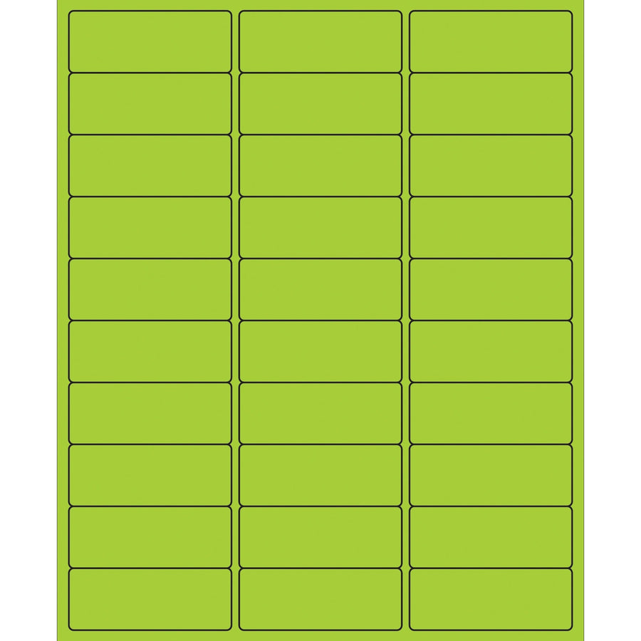 2 5/8 x 1 in Fluorescent Green Permanent Laser Labels 3000/Case LL173GN - alias listing
