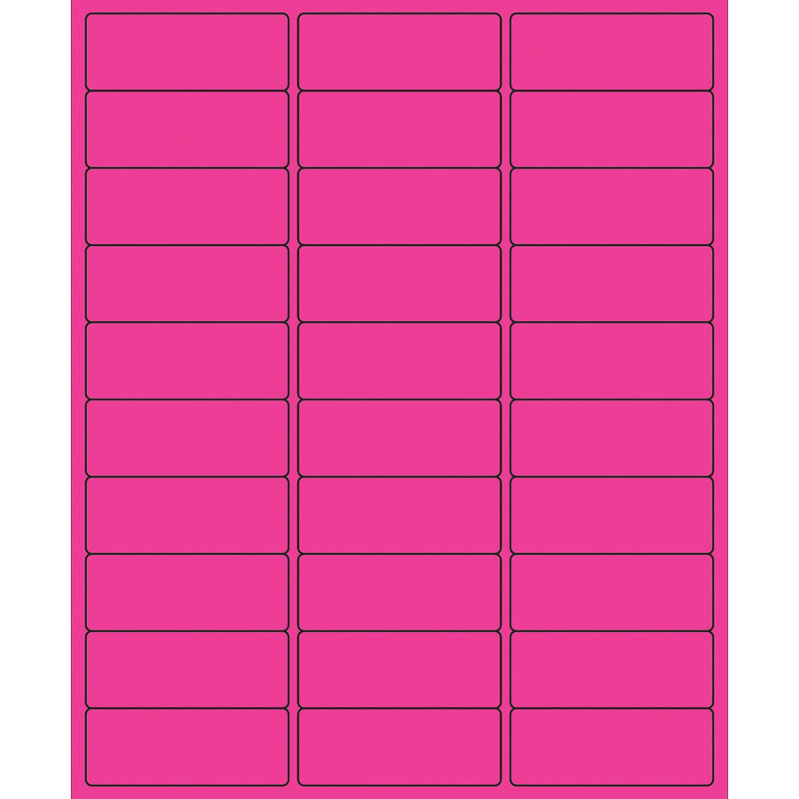 2 5/8 x 1 in Fluorescent Pink Permanent Acrylic Laser Labels 3000/Case LL173PK - alias listing