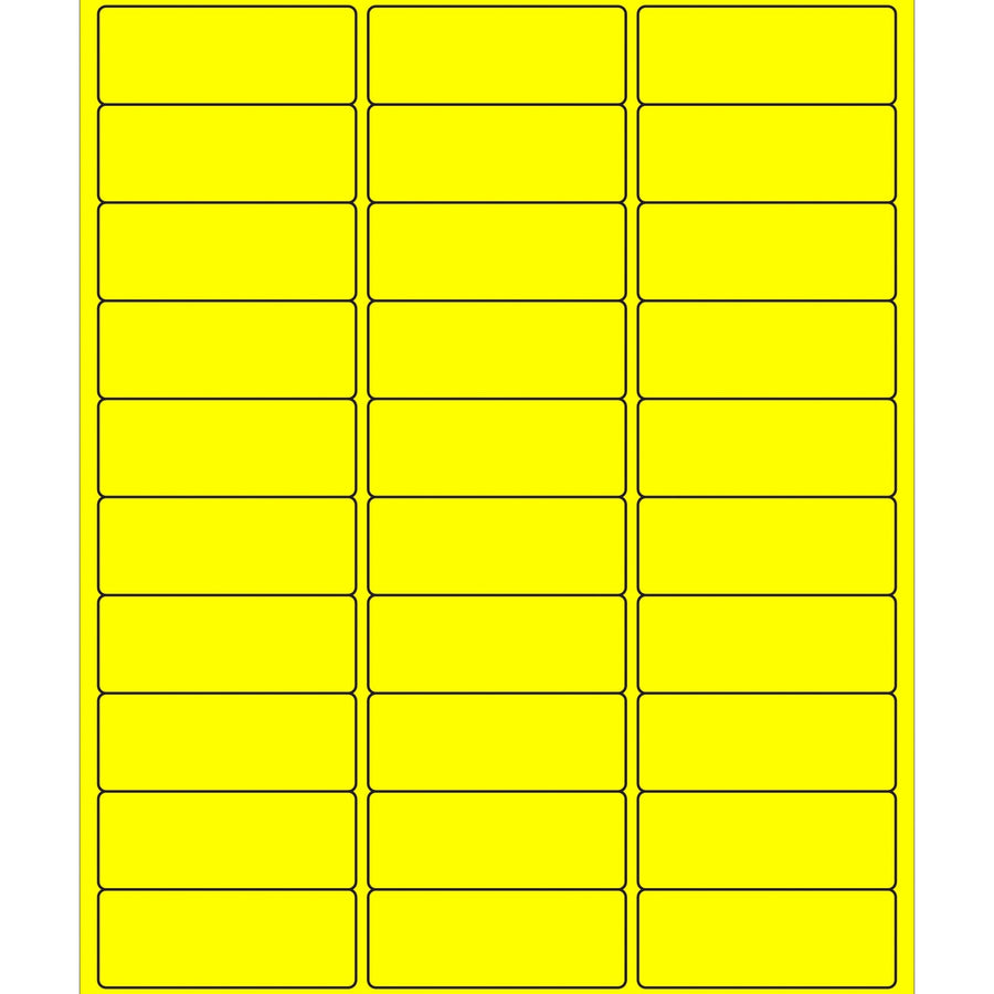 2 5/8 x 1 in Fluorescent Yellow Permanent Acrylic Laser Labels 3000/Case LL173YE - alias listing