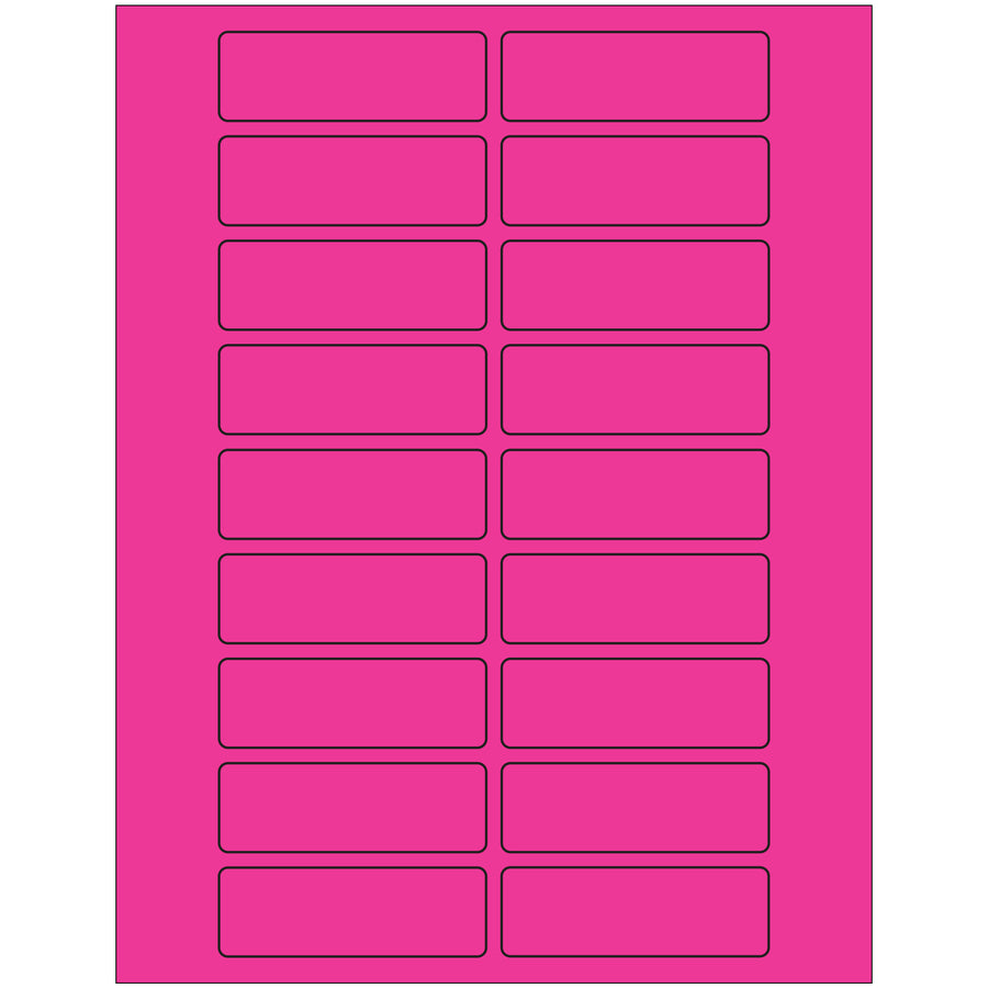 High-visibility 3x1" fluorescent pink rectangle laser labels with permanent acrylic adhesive. Compatible with both laser and inkjet printers. Sold as a case of 2,000 labels–ideal for shipping coordinators and logistics teams who need reliable, compliant labeling at scale.