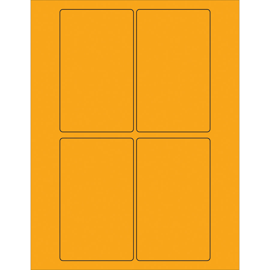 High-visibility fluorescent orange rectangle laser labels built for shipping, compliance marking, and product identification. 3" x 5" permanent acrylic adhesive labels stick to corrugated, plastic, metal, and more. Sold as case of 400‚format and print in Microsoft Word.