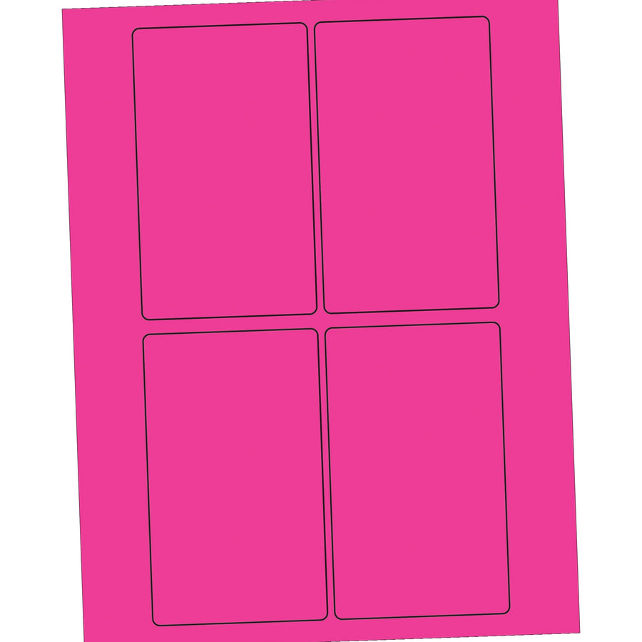 3x5 Fluorescent Pink Permanent Laser Labels 400/Case LL175PK - alias listing