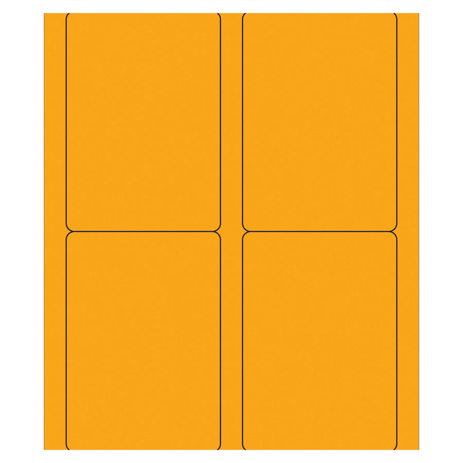 3.5x5 Fluorescent Orange Permanent Laser Labels 400/Case LL176OR - alias listing