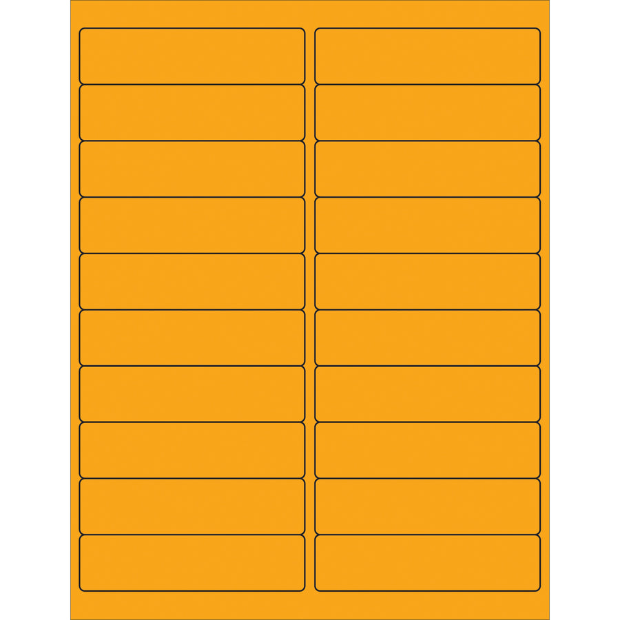 High-visibility 4x1" fluorescent orange rectangle laser labels with permanent acrylic adhesive for maximum compliance and tracking. Designed for shipping coordinators who need reliable, multi-surface labeling that works with both laser and inkjet printers. Case of 2000 labels.