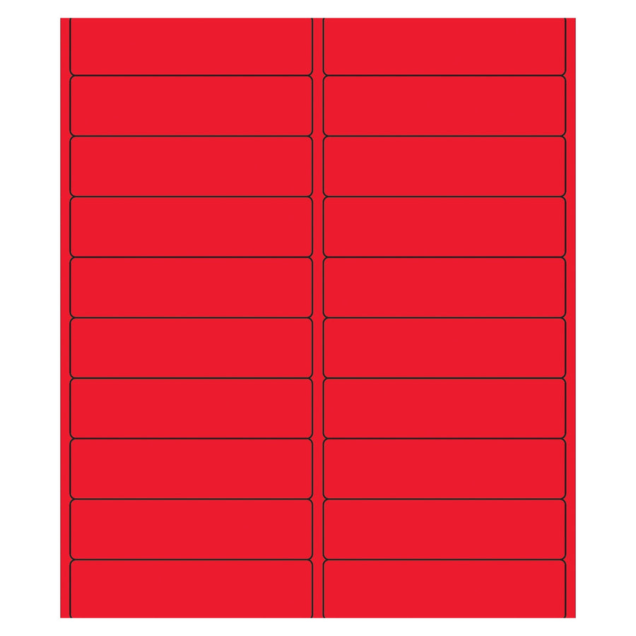 4x1 Fluorescent Red Permanent Laser Labels 2000/Case LL177RD - alias listing