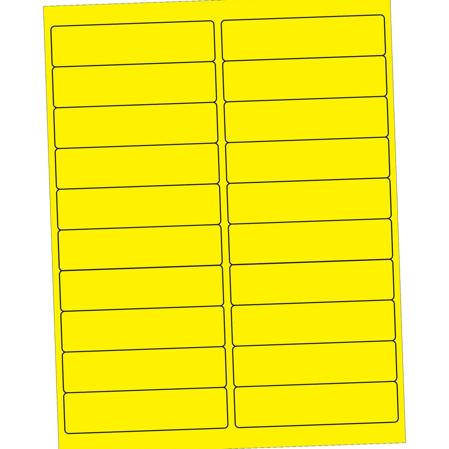 4x1 Fluorescent Yellow Permanent Laser Labels 2000/Case LL177YE