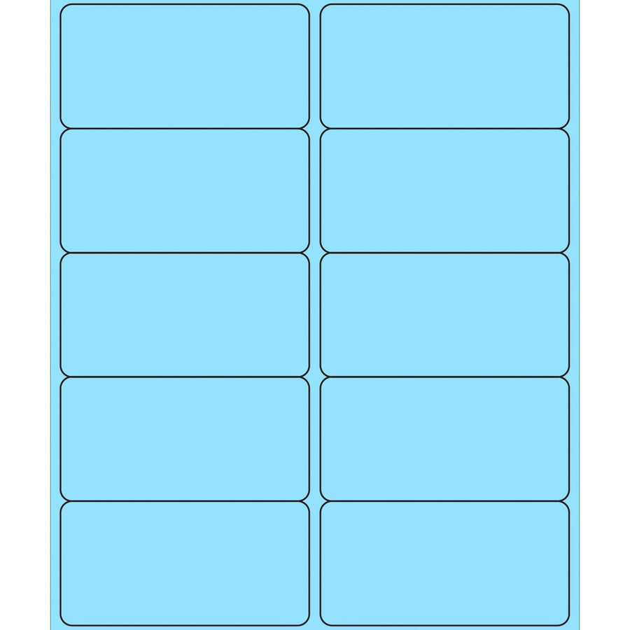 4x2 Fluorescent Pastel Blue Permanent Acrylic Laser Labels 1000/Case LL178BE - alias listing