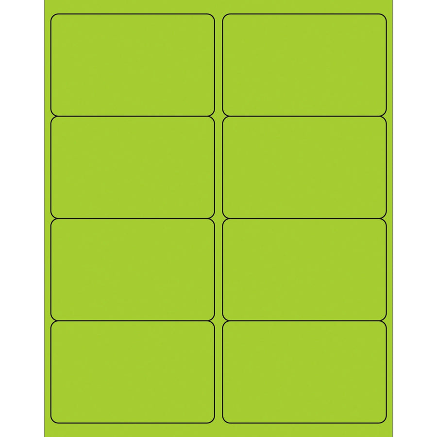 4x2.5 Fluorescent Green Permanent Laser Labels 800/Case LL179GN - alias listing