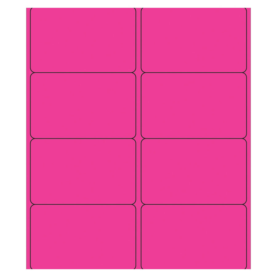 4x2.5 Fluorescent Pink Permanent Laser Labels 800/Case LL179PK - alias listing