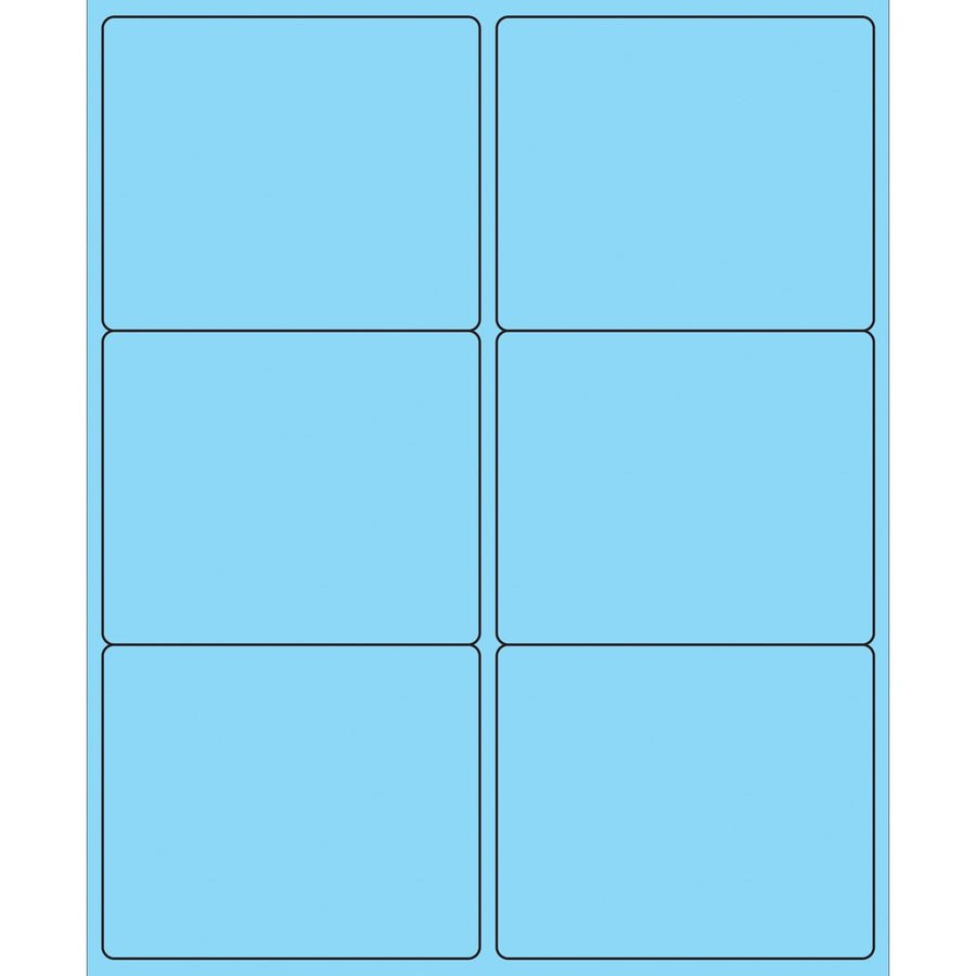 4 x 3 1/3 in Fluorescent Pastel Blue Permanent Acrylic Laser Labels 600/Case LL180BE - alias listing