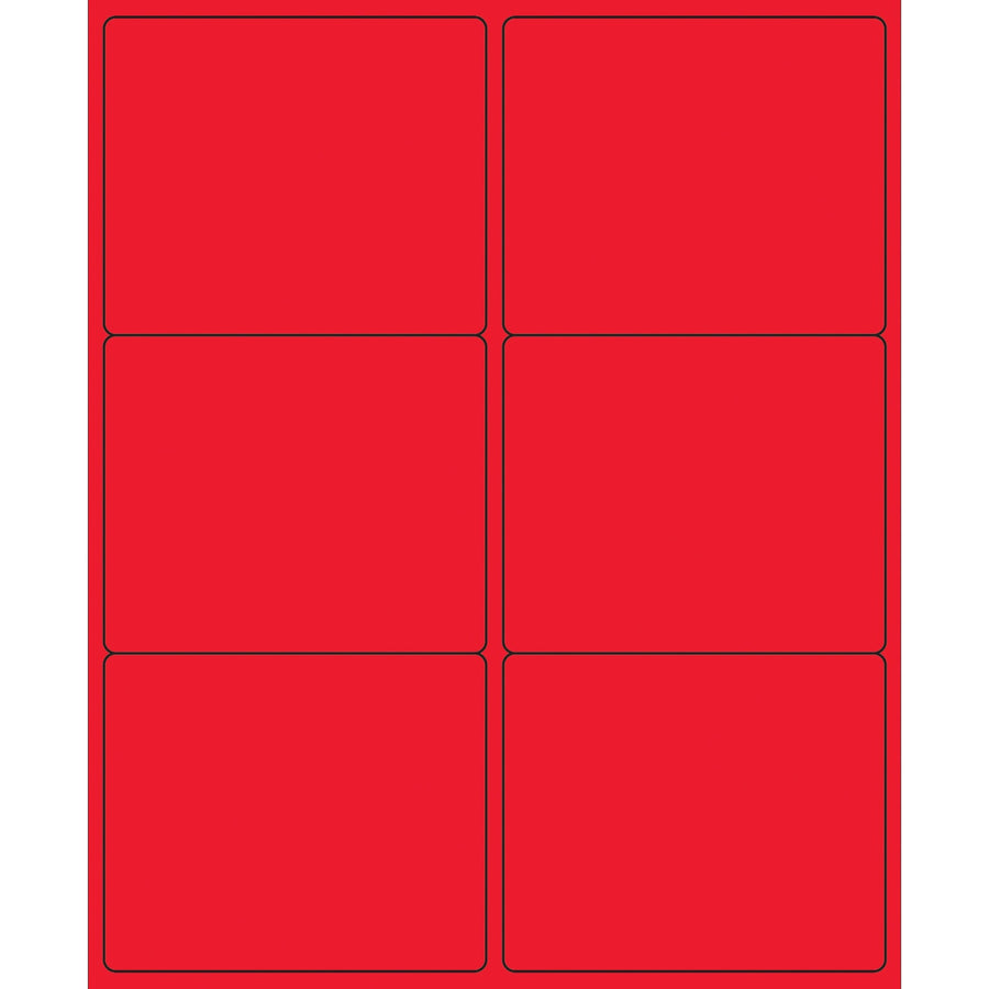 4 x 3 1/3 in Fluorescent Red Permanent Acrylic Laser Labels 600/Case LL180RD - alias listing