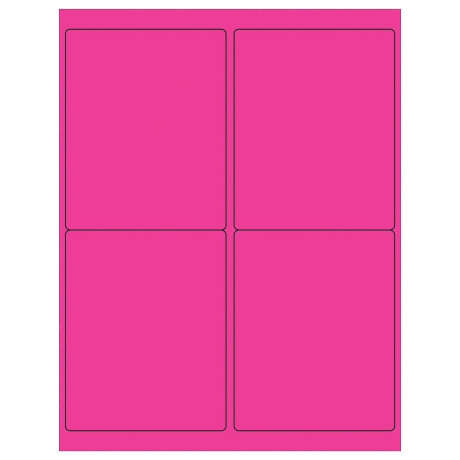 4x5 Fluorescent Pink Permanent Laser Labels 400/Case LL181PK - alias listing