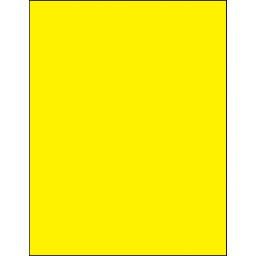 High-visibility fluorescent yellow rectangle laser labels designed for shipping coordinators and logistics professionals who need clear, compliant labeling on multiple surfaces. These 8.5x11 permanent acrylic labels work with both laser and inkjet printers, featuring a strong permanent adhesive that bonds reliably to corrugated, plastic, metal, and more. Sold as a case of 100 labels with ready-to-use Microsoft Word templates.