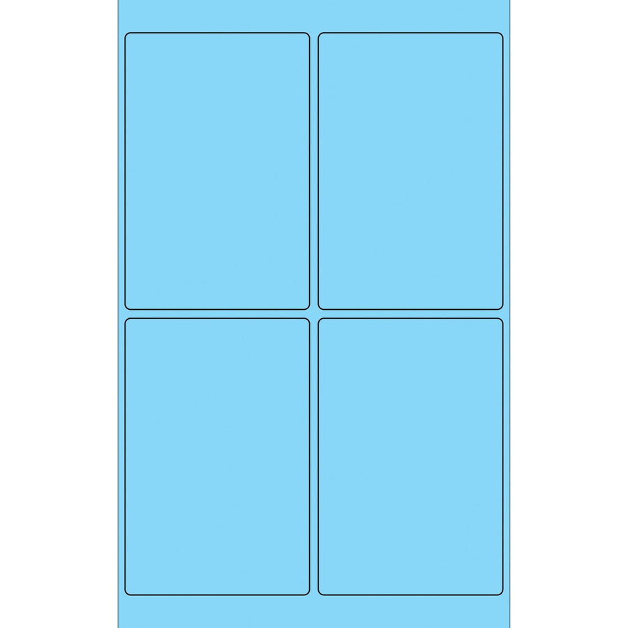 4x6 Fluorescent Pastel Blue Permanent Acrylic Laser Labels 400/Case LL186BE - alias listing