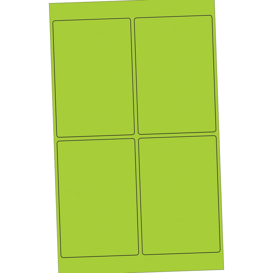 4x6 Fluorescent Green Permanent Acrylic Laser Labels 400/Case LL186GN - alias listing