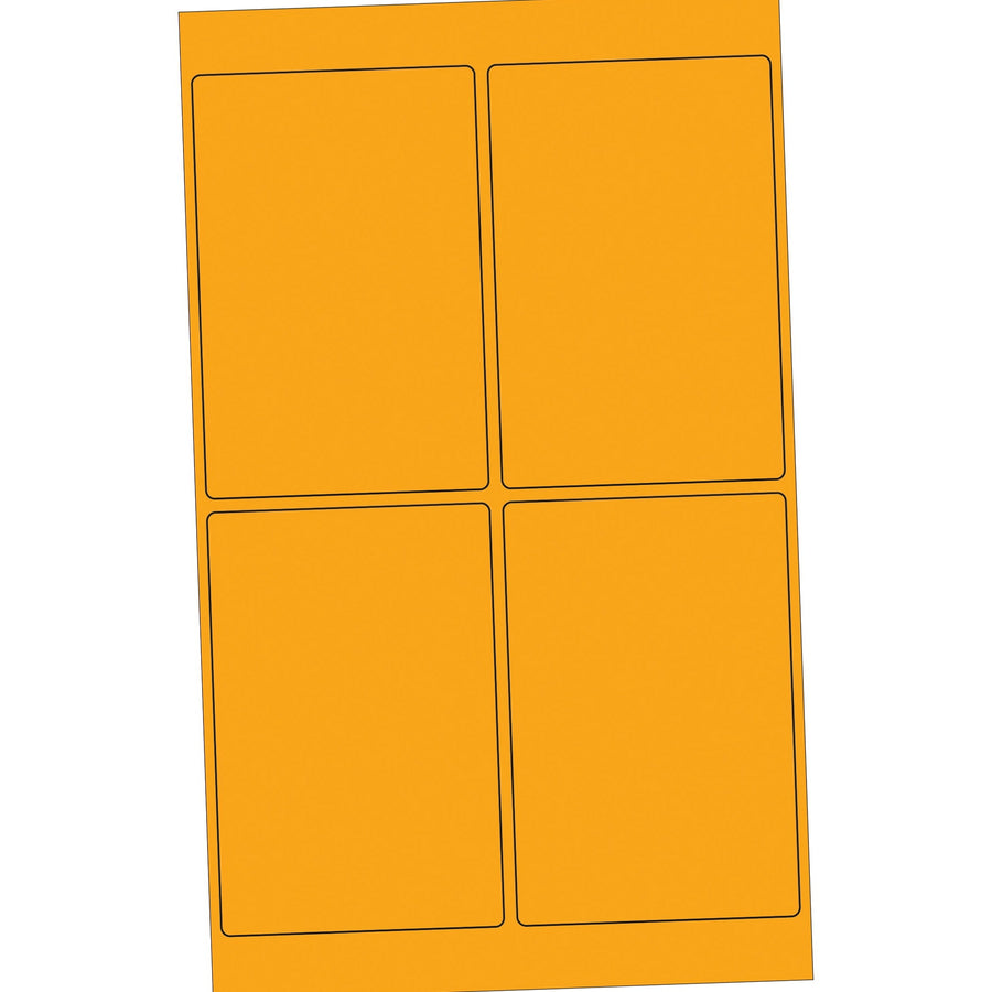 4x6 Fluorescent Orange Permanent Laser Labels 400/Case LL186OR - alias listing