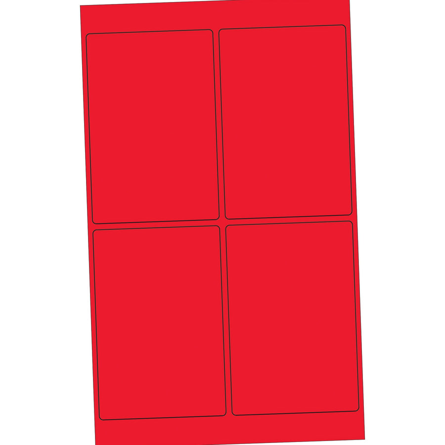 4x6 Fluorescent Red Permanent Laser Labels 400/Case LL186RD - alias listing