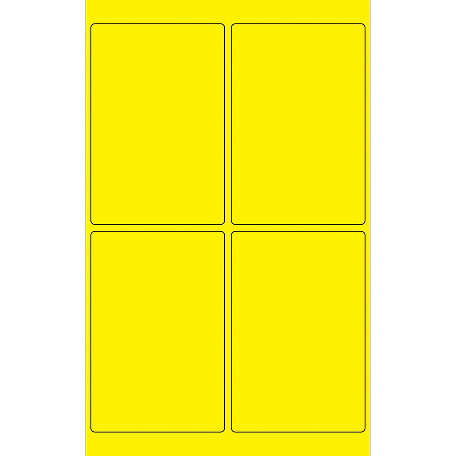 4x6 Fluorescent Yellow Permanent Laser Labels 400/Case LL186YE - alias listing