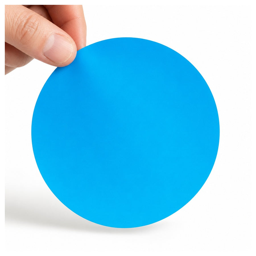 1.5 in Fluorescent Blue Permanent Adhesive Circle Laser Labels LL192BB