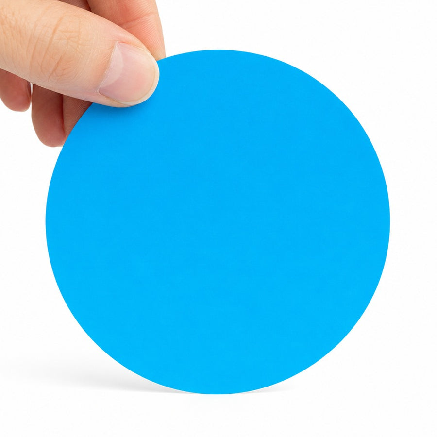 1 5/8 in Fluorescent Blue Permanent Adhesive Circle Laser Labels LL193BB