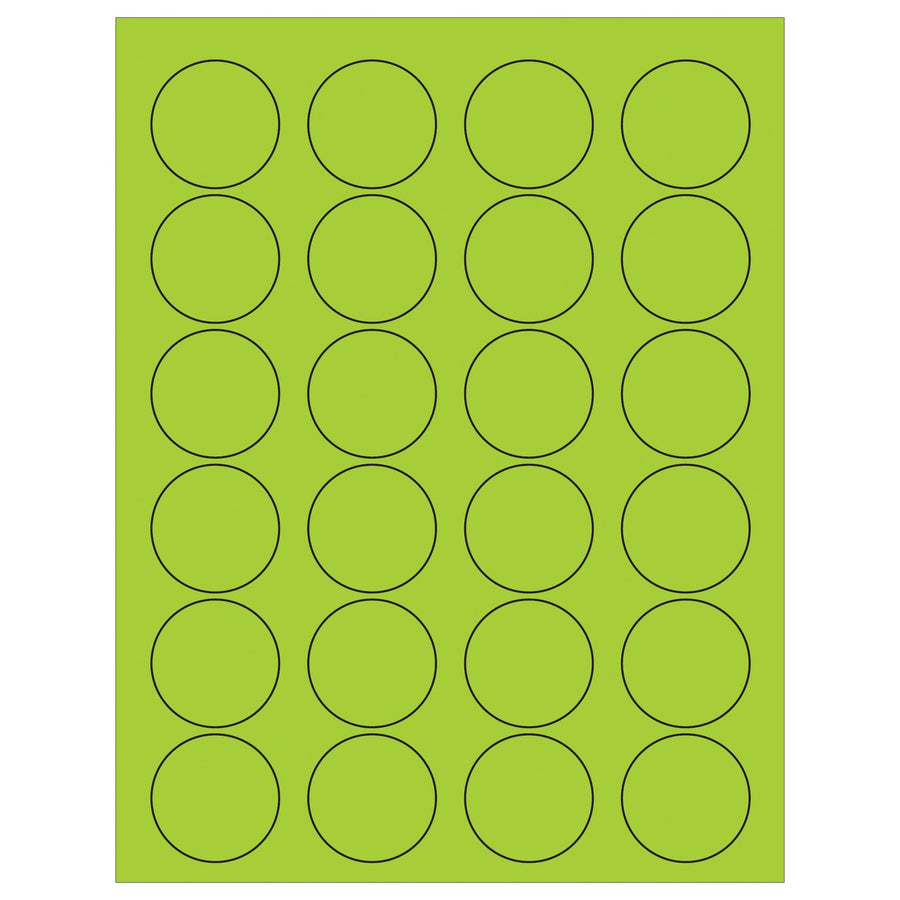 1 5/8 in Fluorescent Green Circle Laser Labels Permanent Acrylic 2400/Case LL193GN - alias listing