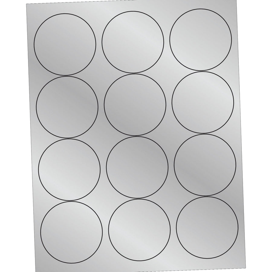 2.5 in Silver Foil Circle Laser Labels 1200/Case LL217SR - alias listing