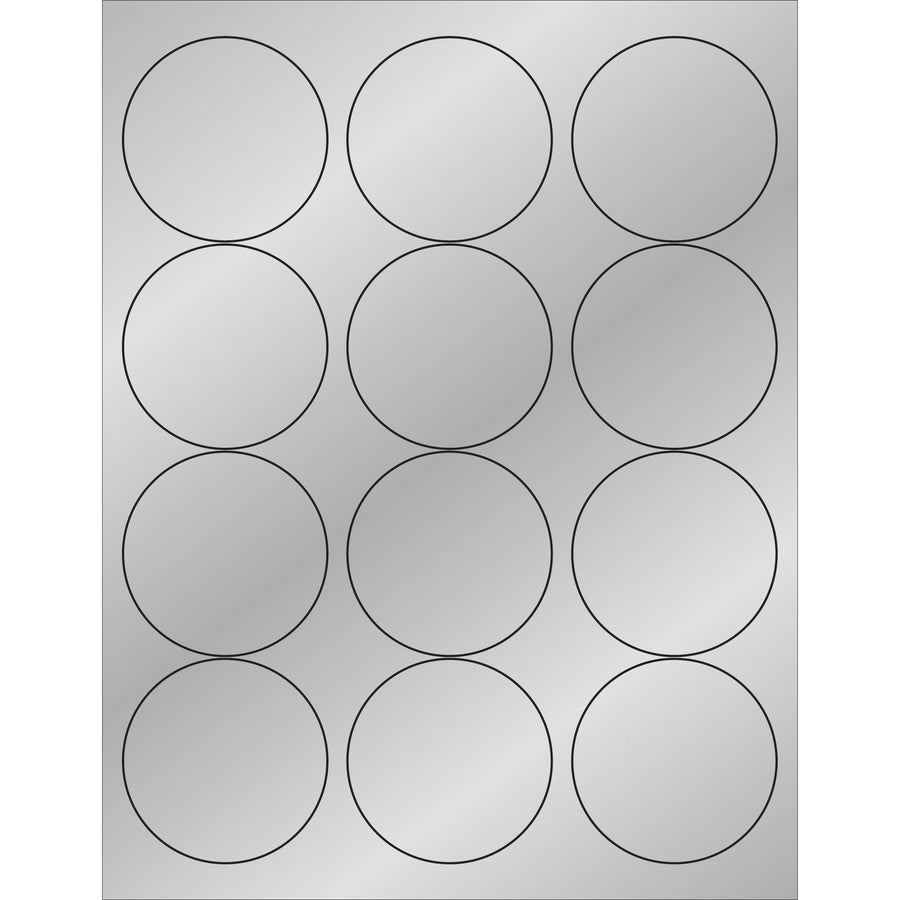 Professional 2.5" silver foil circle laser labels designed for shipping coordinators and logistics professionals who need reliable, heat-resistant identification. Featuring permanent acrylic adhesive that resists printer jamming, these 1200-count laser labels deliver consistent performance on standard laser printers with zero downtime.