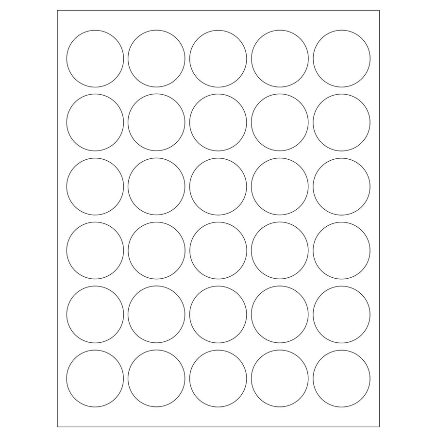 1.5 in Glossy White Circle Laser Labels 3000/Case LL301 - alias listing