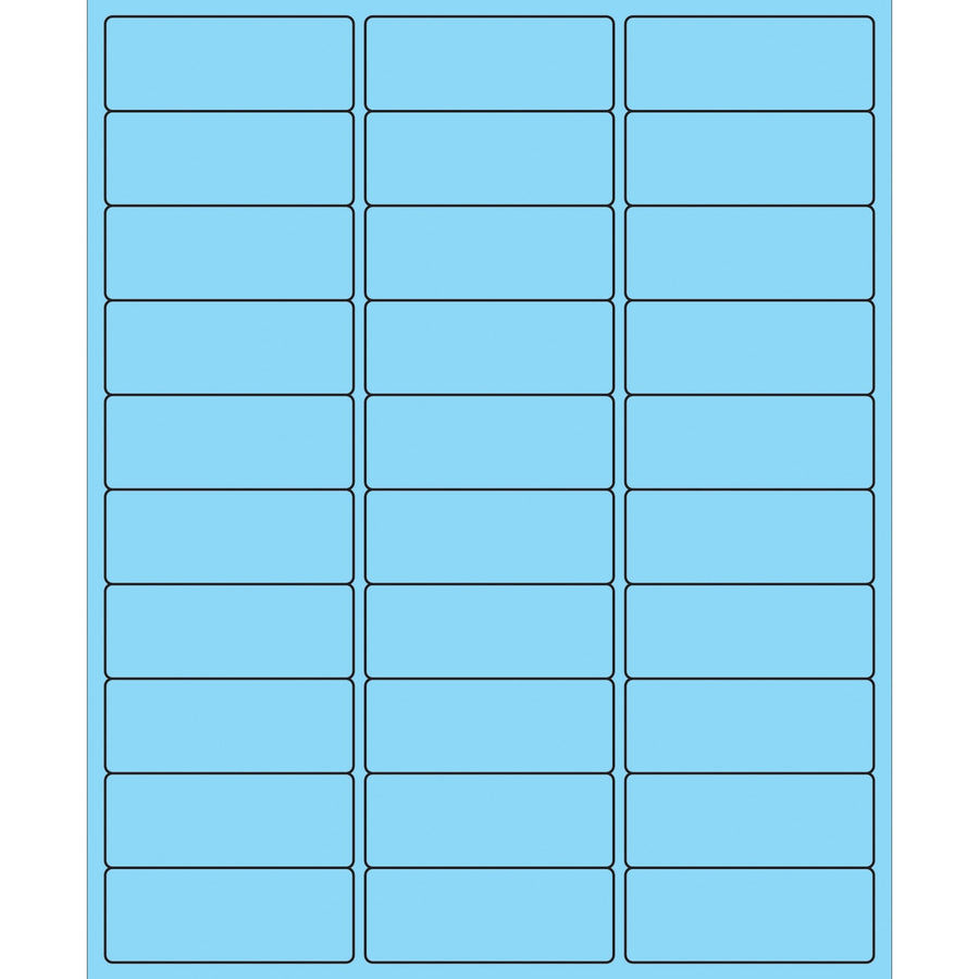 2 5/8 x 1 in Pastel Blue Removable Laser Labels 3000/Case LL405BE - alias listing