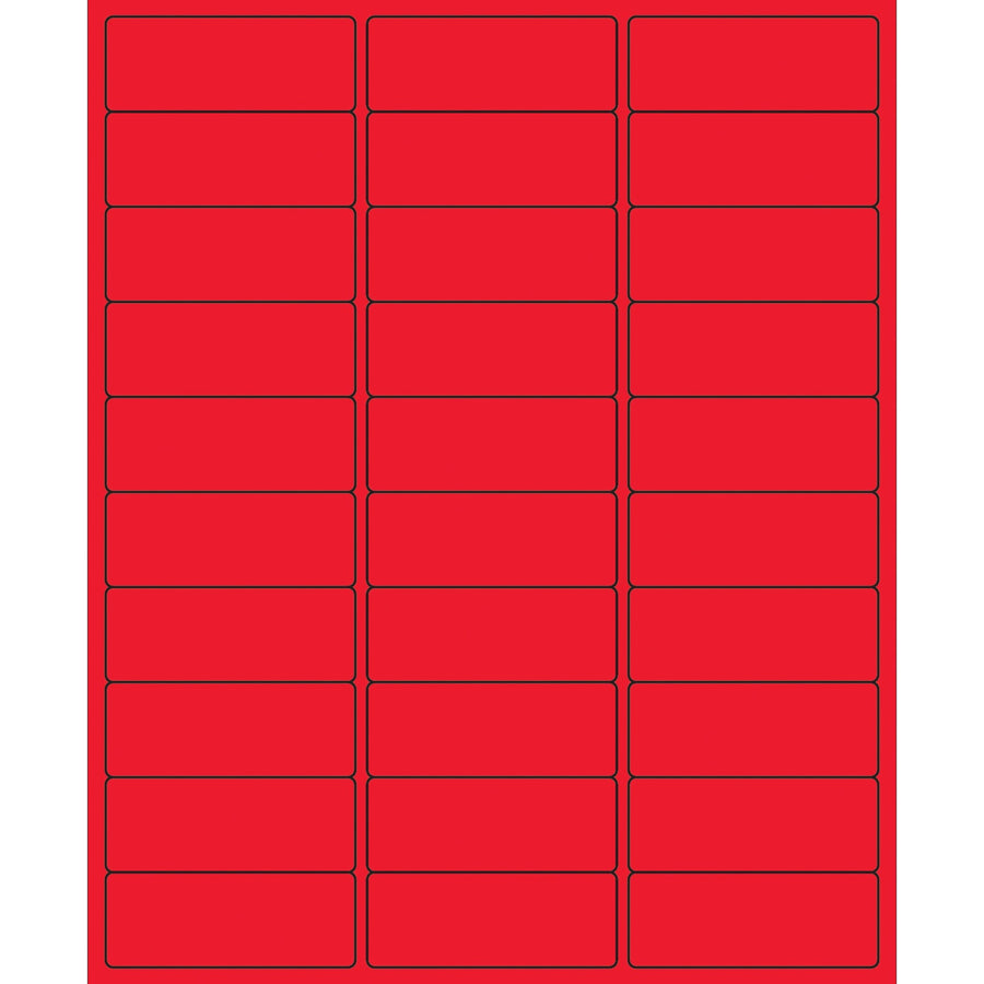 2 5/8 x 1 in Fluorescent Red Removable Laser Labels 3000/Case LL405RD - alias listing