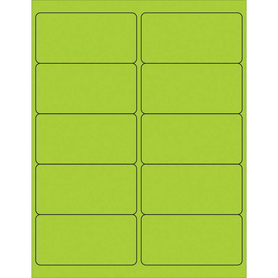 High-visibility 4x2" fluorescent green removable laser labels designed for shipping coordinators who need compliance-critical labeling without permanent adhesion. Permanent acrylic material lifts cleanly with zero residue, and prints flawlessly on laser and inkjet equipment. Sold by the case: 1000 labels ready to format in Word.