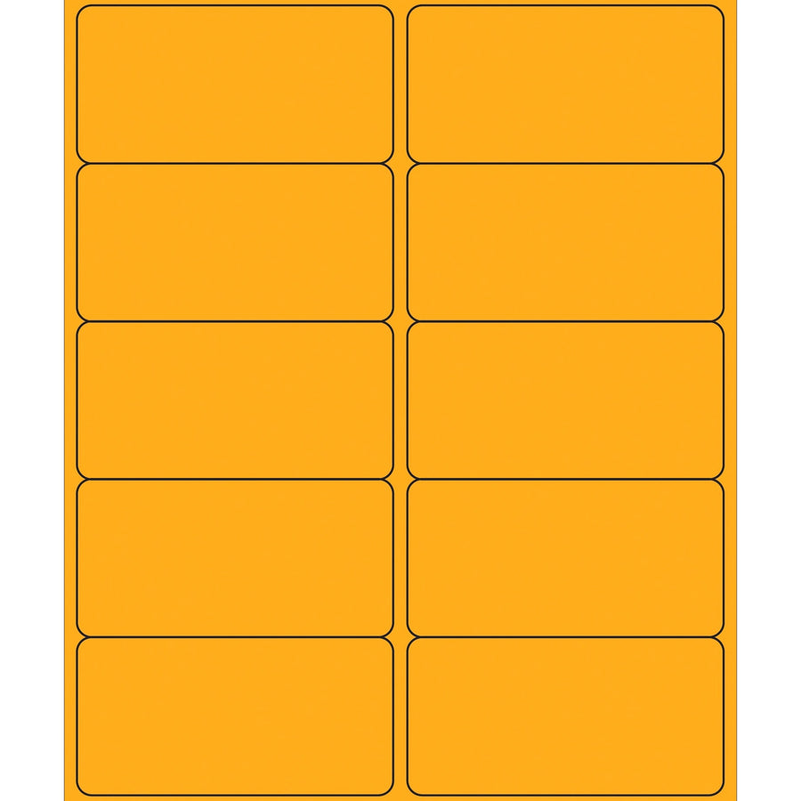 4x2 Fluorescent Orange Removable Laser Labels 1000/Case LL410OR - alias listing