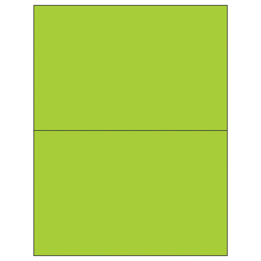 8.5x5.5 Fluorescent Green Removable Laser Labels 200/Case LL415GN