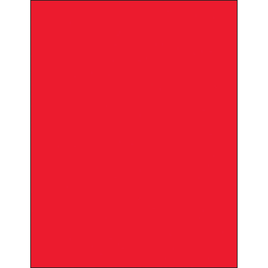 High-visibility fluorescent red removable laser labels designed for shipping coordinators and logistics professionals who need clean-lift performance without adhesive residue. 8.5x11" permanent acrylic construction, case of 100 sheets, compatible with laser and inkjet printers.