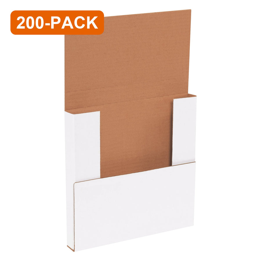 10.25x10.25x1 White Corrugated Mailers, 200-Pack (4 Bundles of 50)