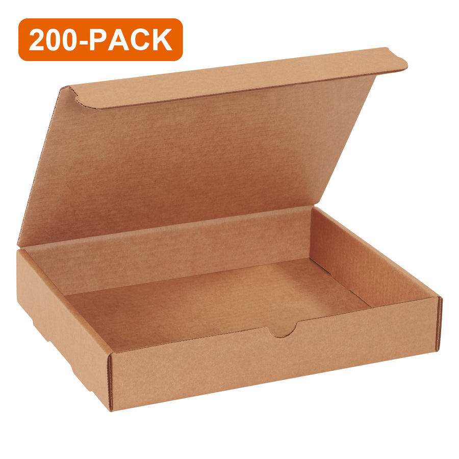 11 1/8 x 8 3/4 x 2 in ECT-32-B Kraft Corrugated Literature Mailer, 200-Pack (4 Bundles of 50)