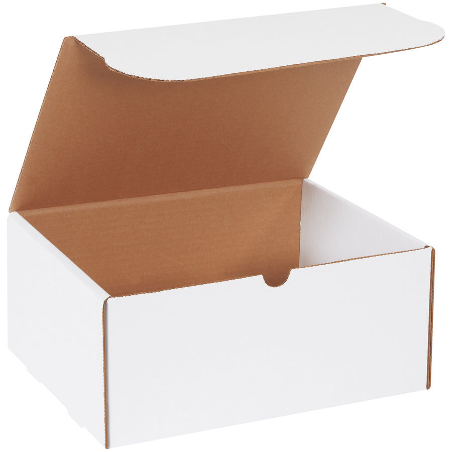 11 1/8 x 8 3/4 x 5" White Corrugated Literature Mailers - 50 Bundle