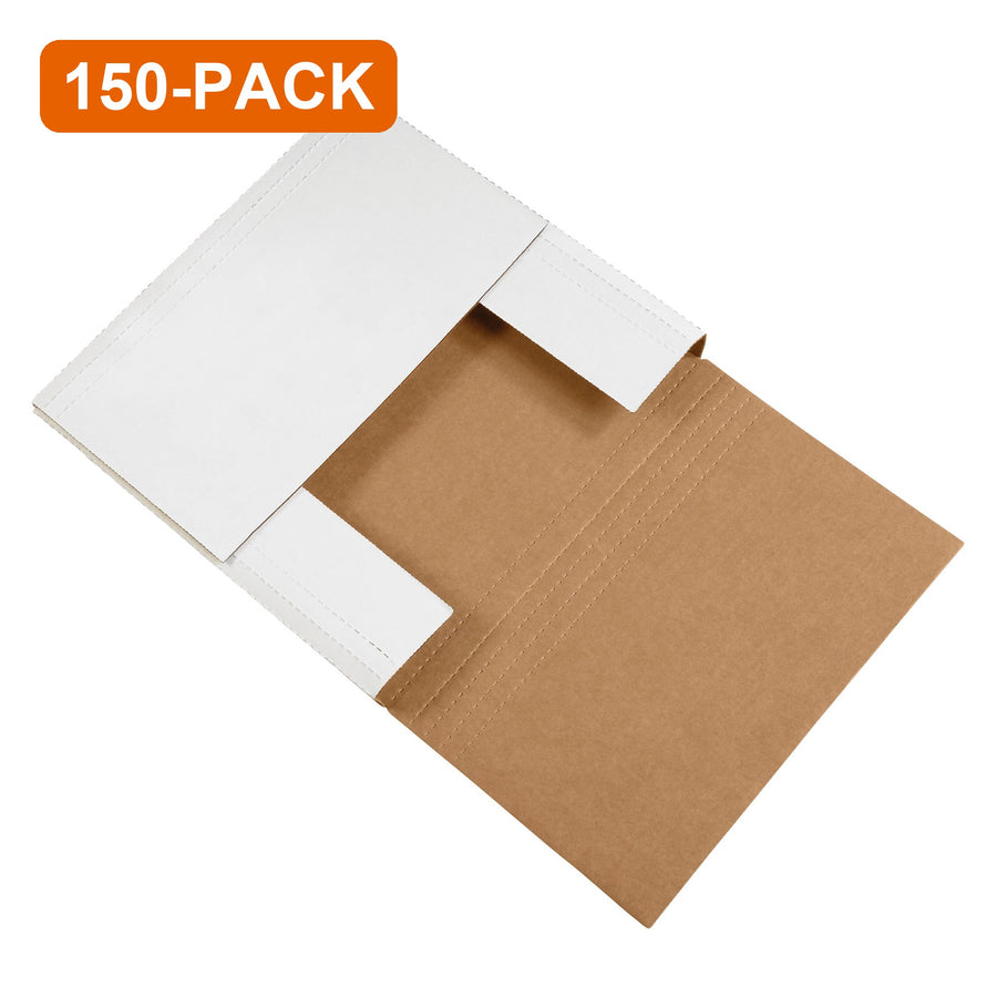 12.5x12.5x2 White Corrugated Mailers, 150-Pack (3 Bundles of 50)