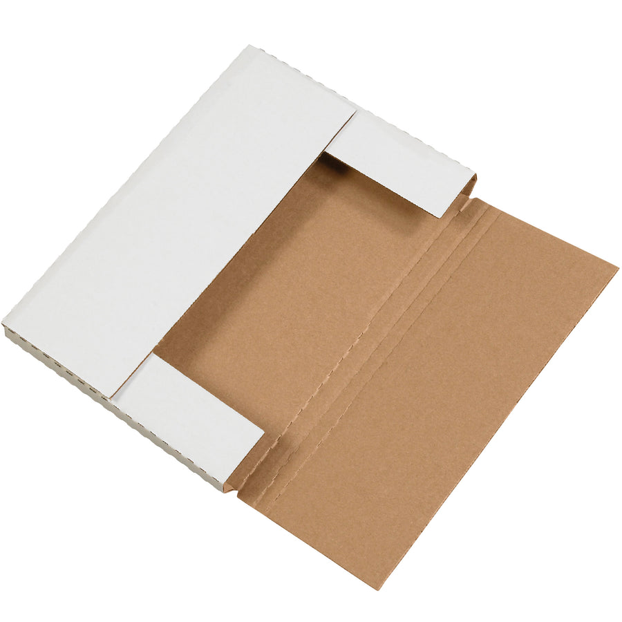Ship your products with professional polish using these 12 1/8 x 9 1/8 x 1" white corrugated easy-fold mailers. Engineered from ECT-32-B material with multi-depth scoring for customizable protection, each bundle includes 50 crush-resistant mailers perfect for framed pictures, documents, and flat items.