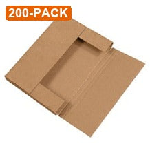 12.12x9.12x1 Kraft Easy Fold Mailers, 200-Pack (4 Bundles of 50)
