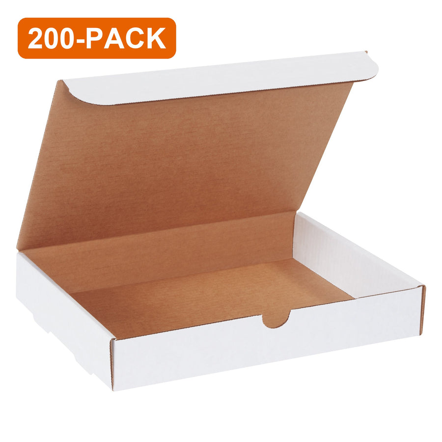 12 1/8 x 9 1/4 x 2 in White Corrugated Literature Mailers, 200-Pack (4 Bundles of 50)