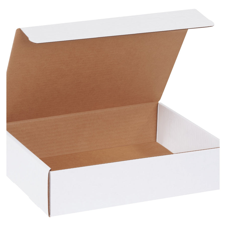 12 1/8 x 9 1/4 x 3 in White Corrugated Literature Mailers 50/Bundle M1293