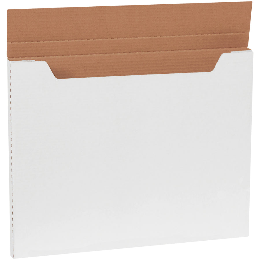 Ship oversized posters, portfolios, and flat items with confidence using these professional-grade 20x16x1 white corrugated fold-over mailers. Built with strong ECT-32-B corrugated material for puncture resistance and reliable protection. Bundle of 20 mailers ready to stock your e-commerce fulfillment operation.