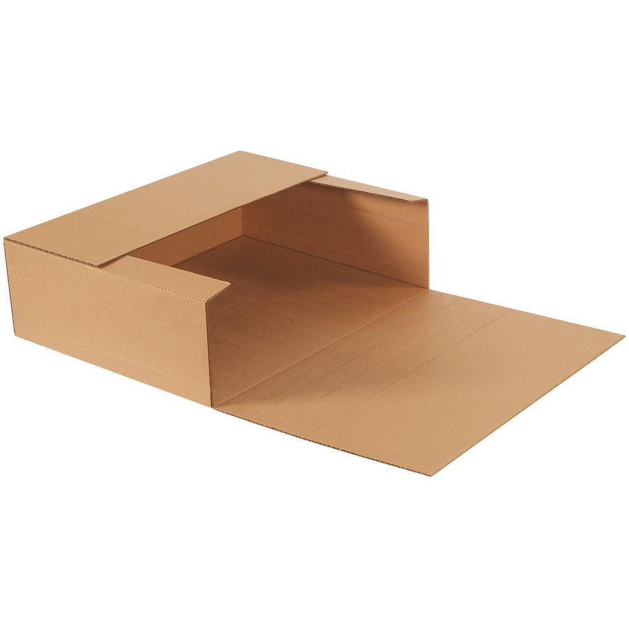 Hard-to-find 20x16x6" jumbo mailers engineered for e-commerce brands shipping oversized items. Multi-depth die-cut design collapses flat for storage, expands to 6" depth when needed. ECT-32-C kraft corrugated construction provides superior puncture resistance and professional presentation. Bundle of 20 ready to ship.
