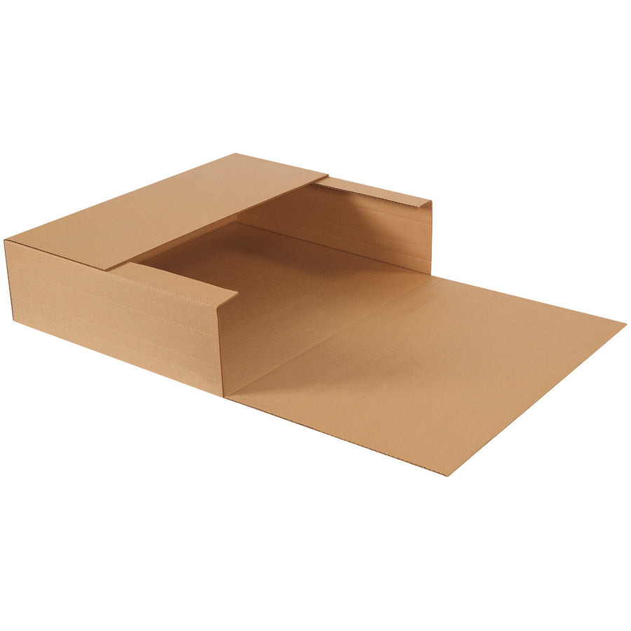 Hard-to-find 24x20x6 jumbo mailers designed for large e-commerce shipments. Multi-depth scored corrugated kraft construction adapts to your product size, reducing void fill needs. Bundle of 20 boxes ships ready to fold and mail.