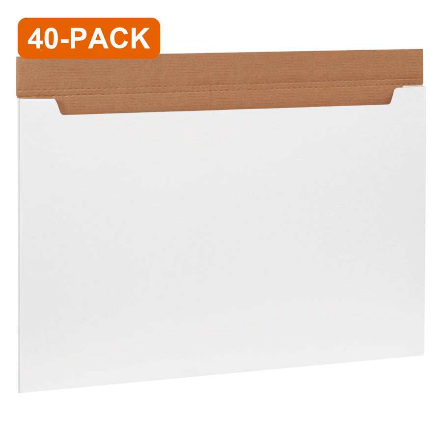36 x 24 x 1/4 in ECT-32-B White Corrugated Jumbo Fold-Over Mailers, 40-Pack (2 Bundles of 20)